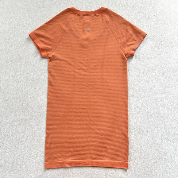 Lululemon Women Orange Swiftly Tech SS Short Sleeve 2.0 Hip Length Crew Shirt 2 - Picture 1 of 7